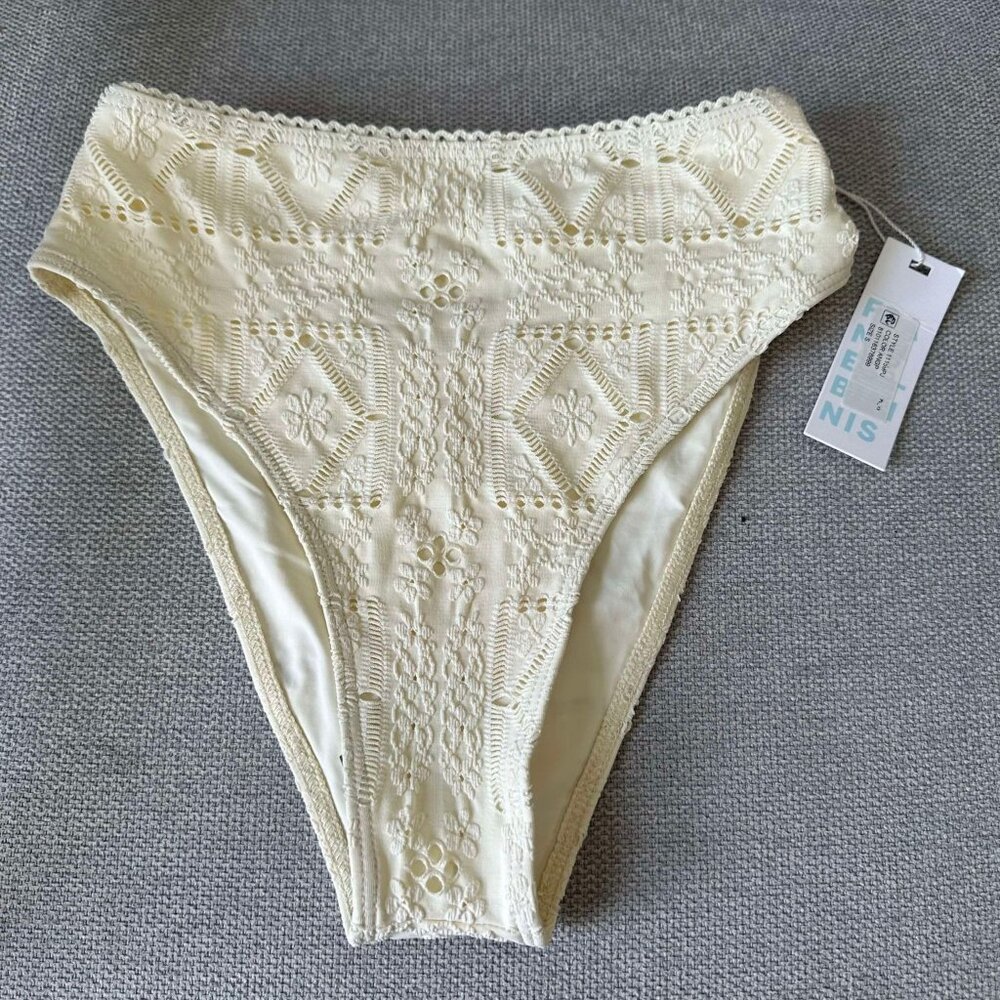 Womens Frankies Bikinis Angel Dust Jenna Patchwork Bikini Bottom S NWT